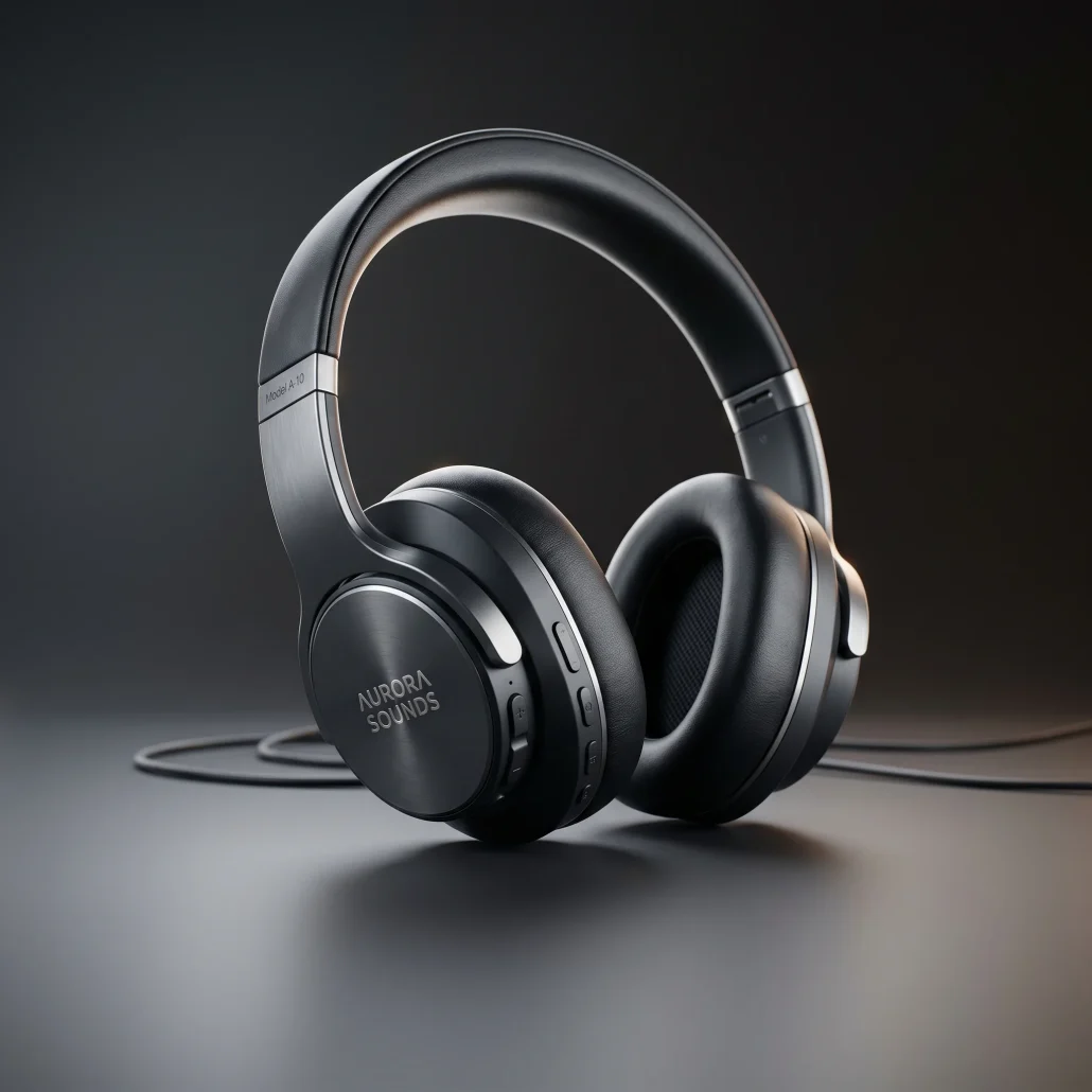 Photoreal product hero render of a consumer electronics device on a gradient backdrop