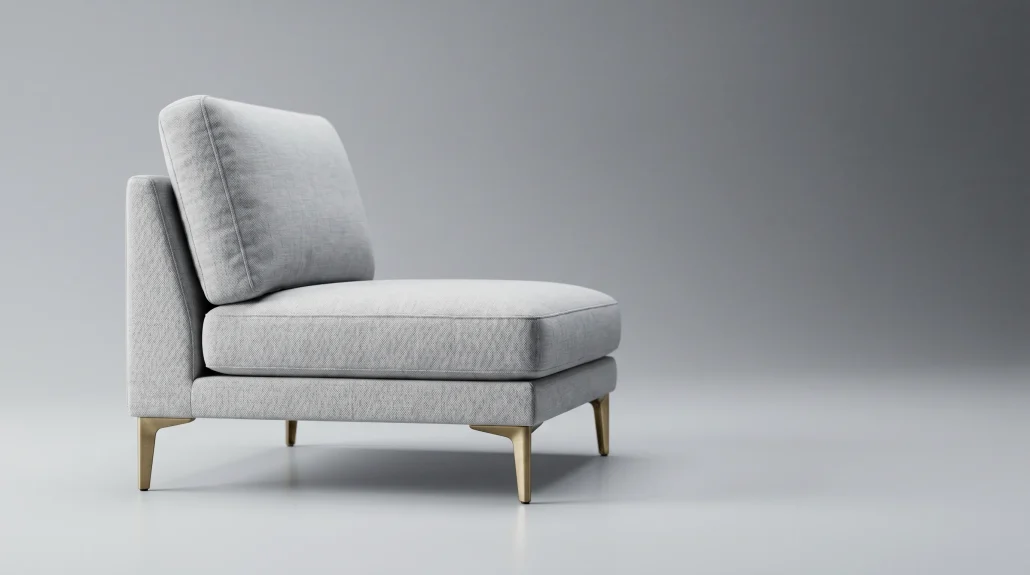 Photoreal 3D render of a modular sofa product on a neutral studio background